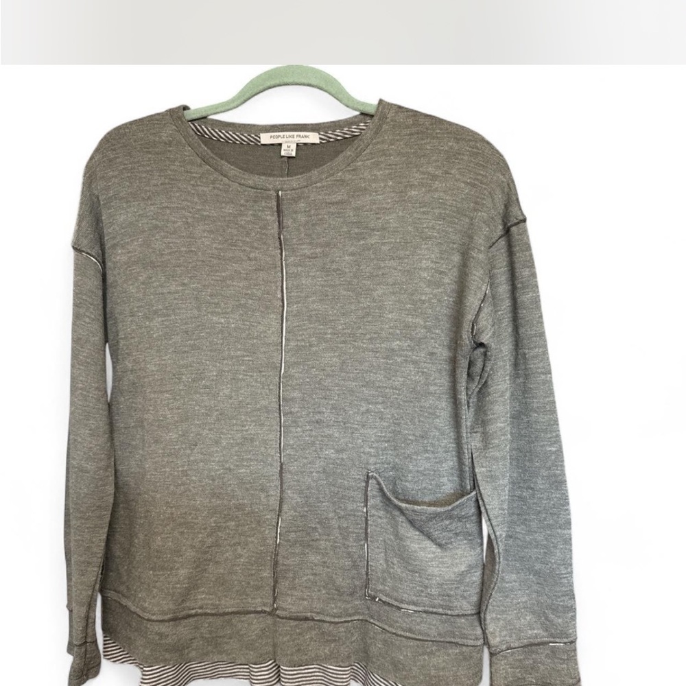 People Like Frank Charcoal Gray Crew Neck Sweater